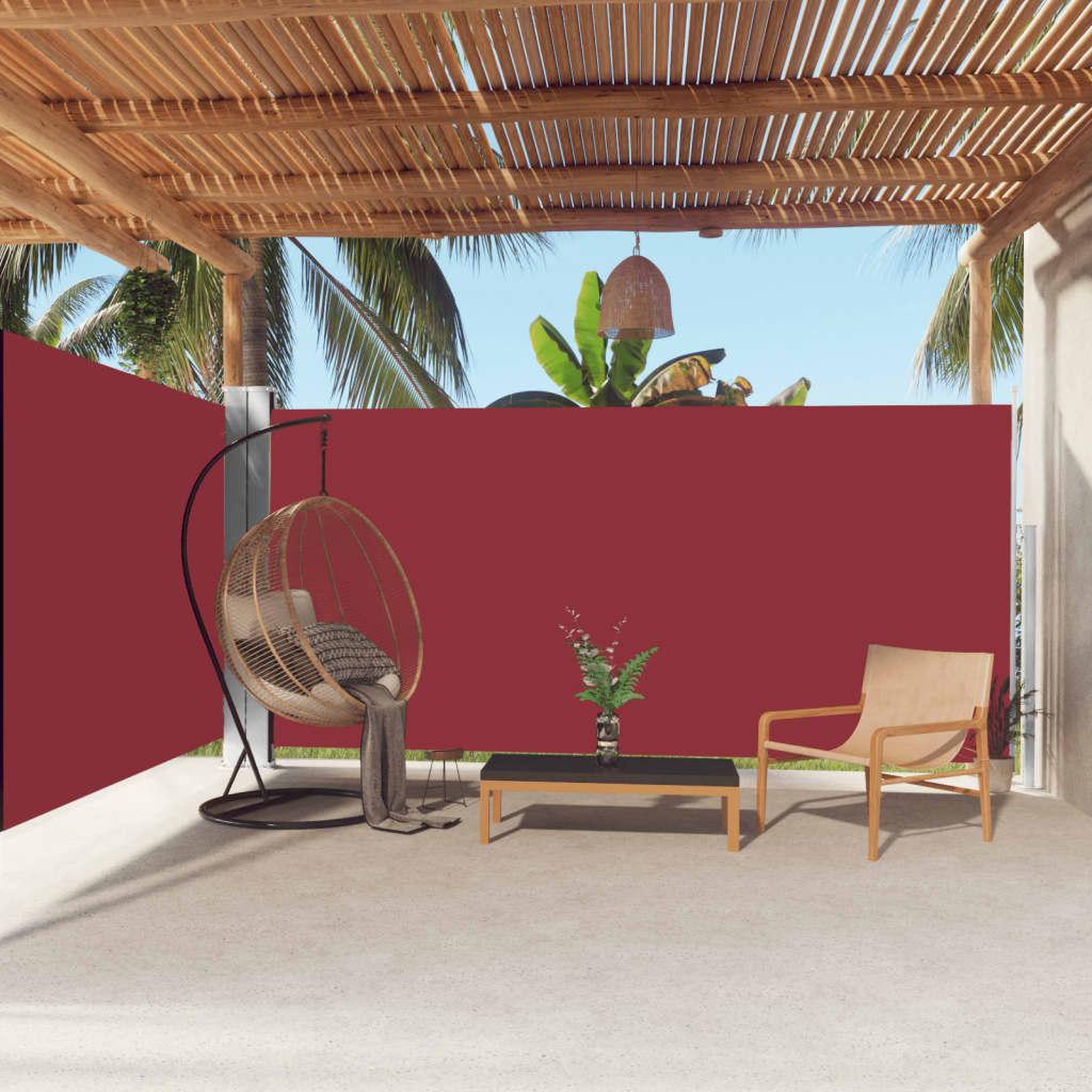 Voir la diapositive 1 : VIDAXL Auvent lateral retractable Rouge 180x600 cm