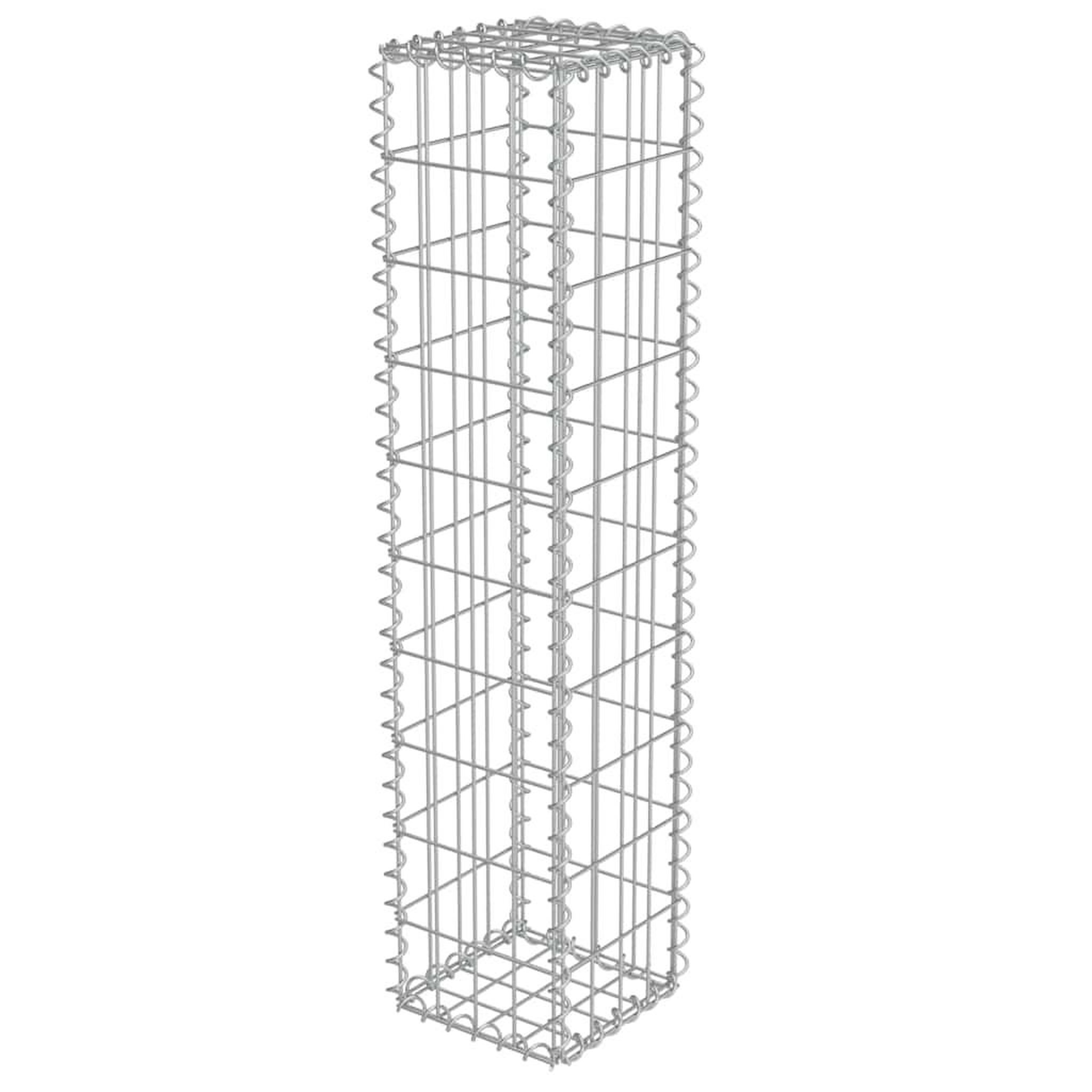 VIDAXL Mur a gabion avec couvercles Acier galvanise 20x20x100 cm