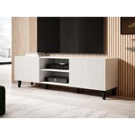 BEST MOBILIER Sanna - meuble tv - 2 portes et 2 niches - 150 cm. Coloris disponibles : Blanc, Noir