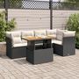 Voir la diapositive 1 : VIDAXL Salon de jardin 6 pcs avec coussins noir resine tressee