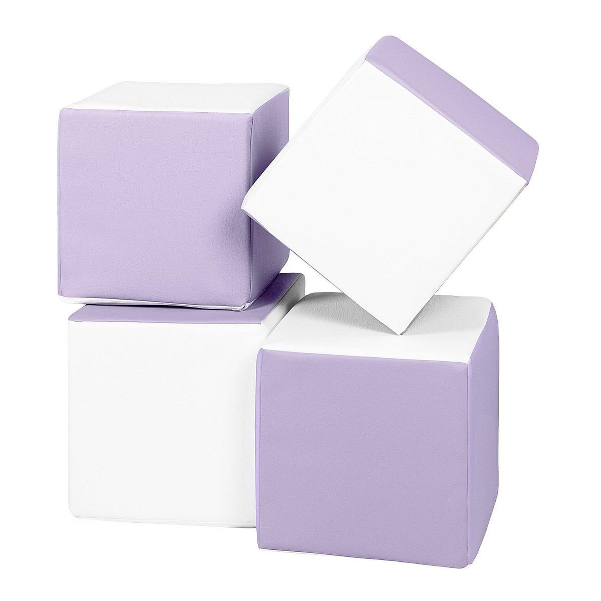 VELINDA Lot cubes xxl mousse 4 pcs blanc, lilas