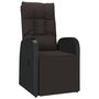Voir la diapositive 2 : VIDAXL Chaise inclinable de jardin et coussin Resine tressee Noir
