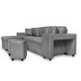 Voir la diapositive 9 : Canapé d'angle réversible convertible avec coffre + 2 poufs avec niche fixe à droite ANETTA