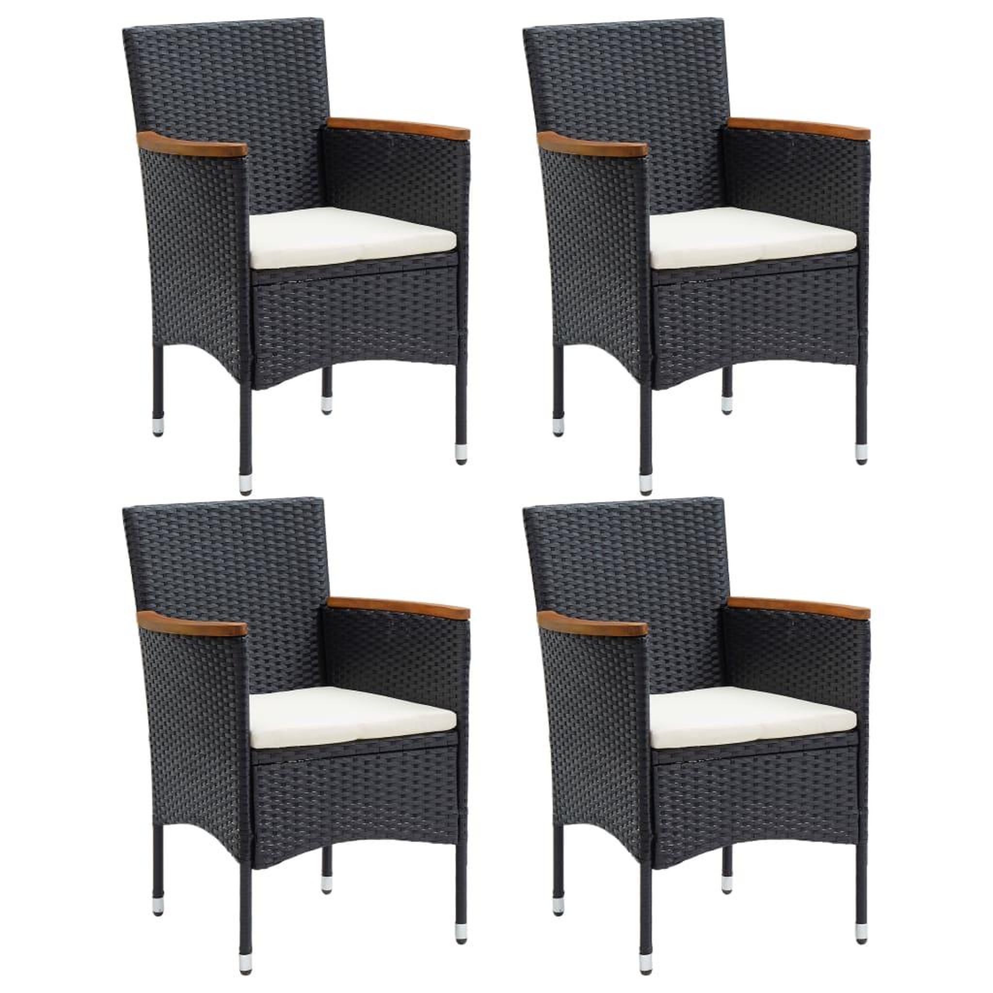 Voir la diapositive 2 : VIDAXL Ensemble a manger de jardin 5 pcs Noir