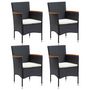 Voir la diapositive 2 : VIDAXL Ensemble a manger de jardin 5 pcs Noir