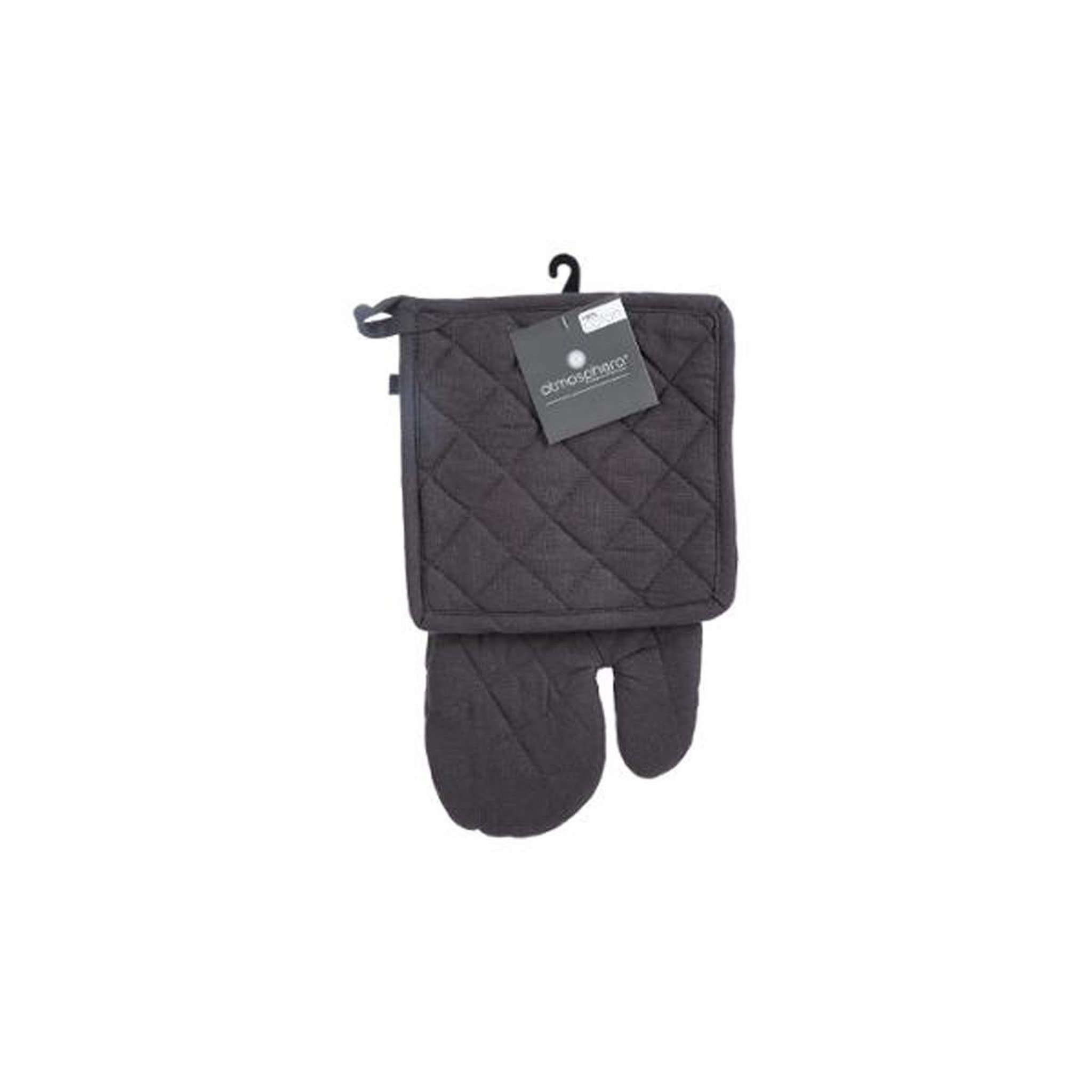 Voir la diapositive 2 : ATMOSPHERA Gant & manique de cuisine  coton  33cm gris foncé