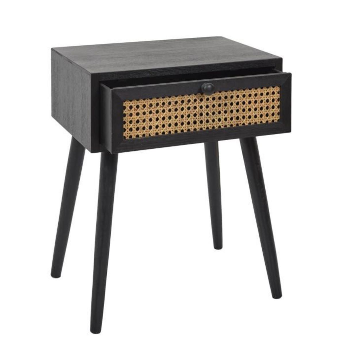 Paris Prix Table de Chevet en Bois 1 Tiroir  Bessie  50cm Noir