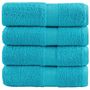 Voir la diapositive 1 : VIDAXL Serviettes de visage de qualité sup. SOLUND 4 pcs turquoise