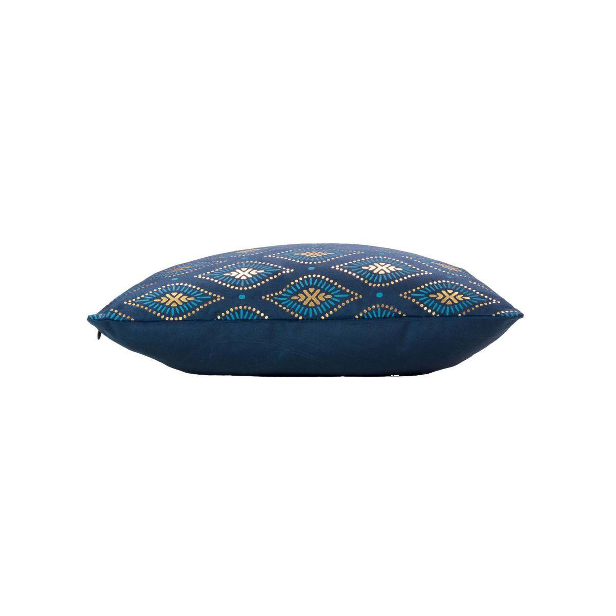 Voir la diapositive 2 : Douceur d'Intérieur Housse de coussin en velours  sofia  40x40cm bleu
