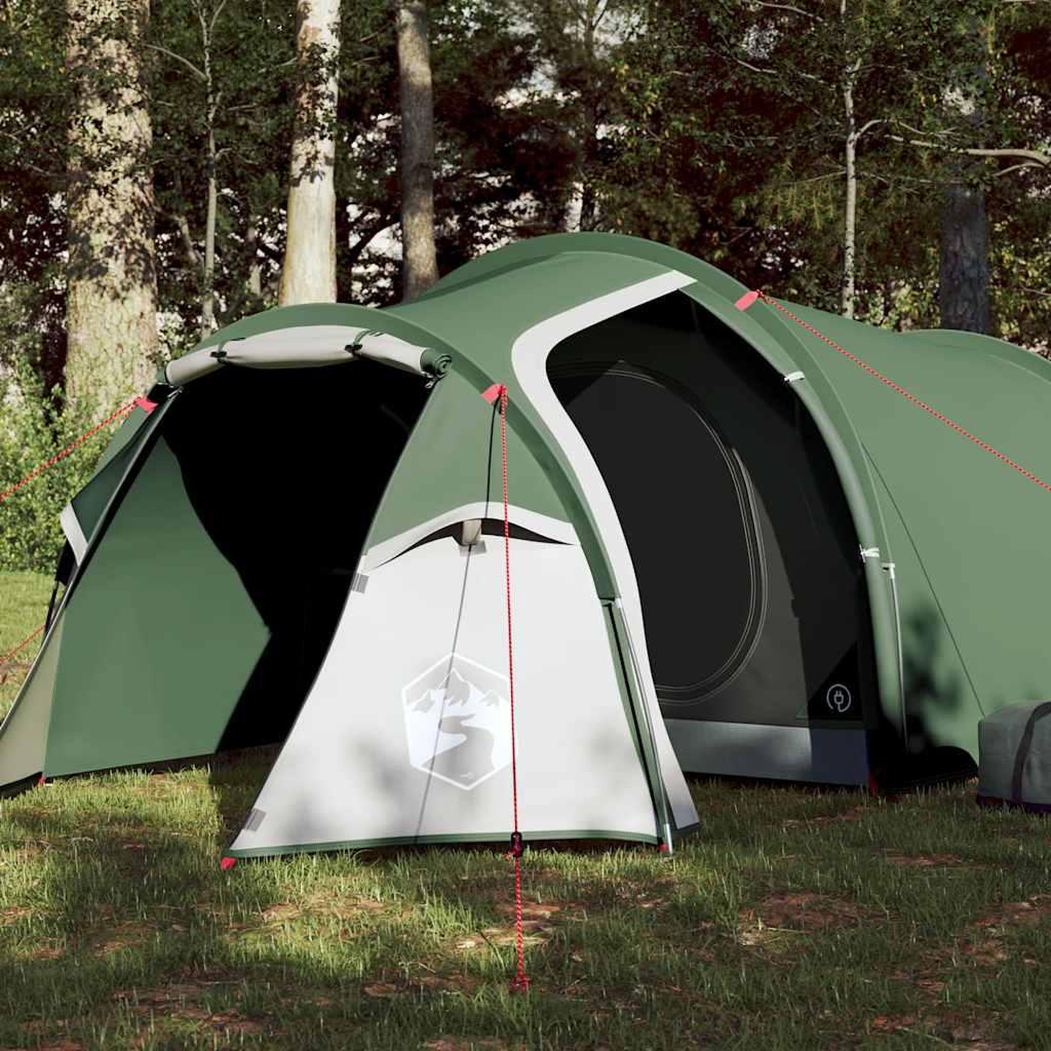 VIDAXL Tente de camping tunnel 3 personnes vert impermeable