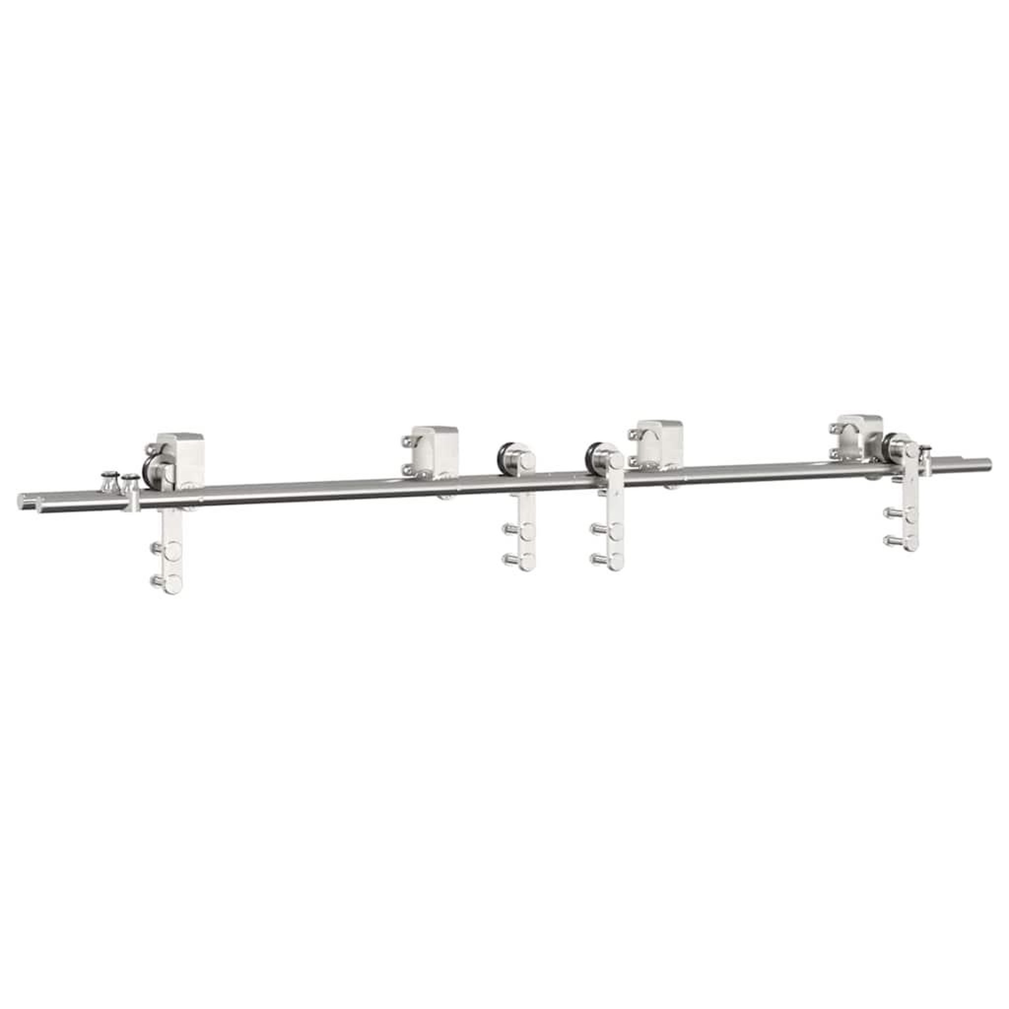 Voir la diapositive 2 : VIDAXL Kit fixation porte coulissante 183 cm Acier inoxydable Argente