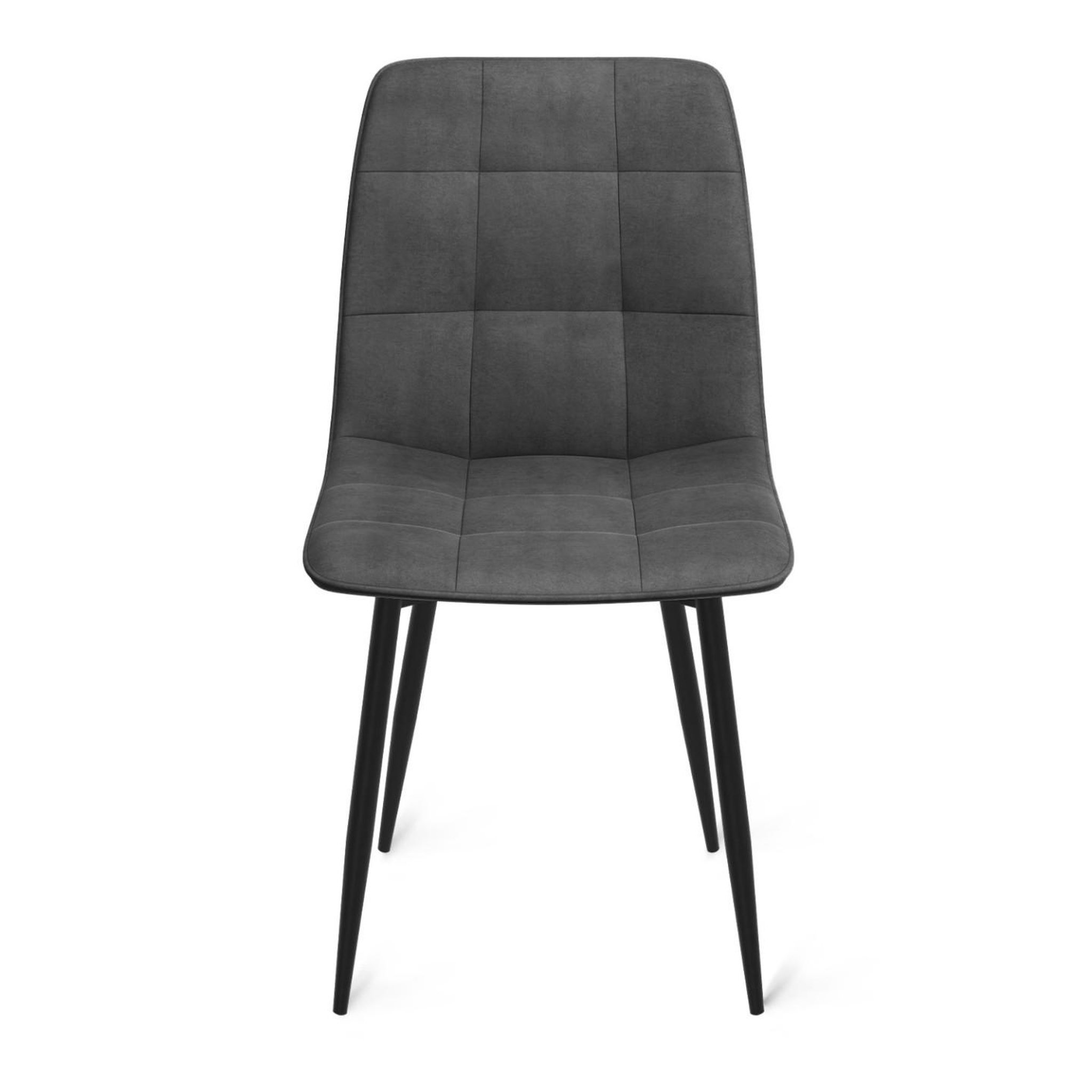 Voir la diapositive 3 : ID MARKET Lot de 6 chaises mila en velours gris foncé pour salle à manger