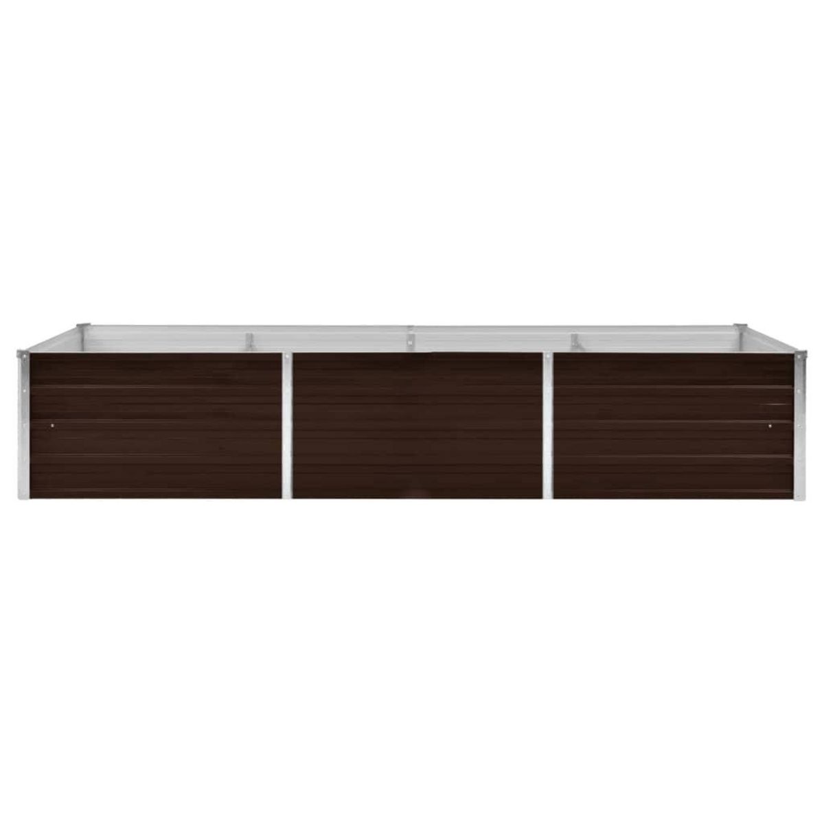 VIDAXL Lit sureleve de jardin Marron 240x80x45 cm Acier galvanise