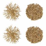 Paris Prix Lot de 4 Boules de Noël  Corail  10cm Or