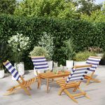 VIDAXL Chaises de jardin pliantes lot de 4 tissu et bois massif