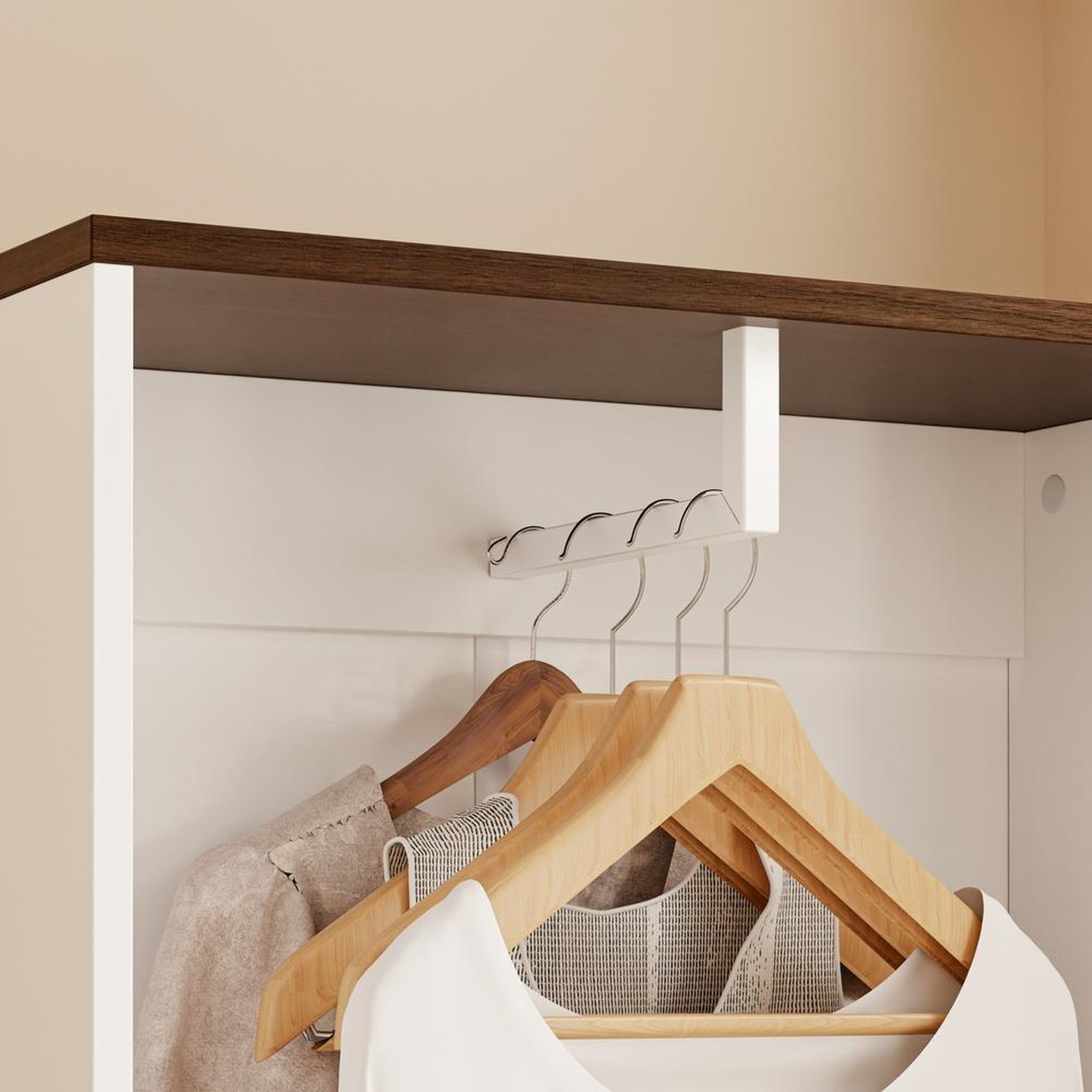 Voir la diapositive 5 : SOBUY Armoire ouverte rangement vêtements blanc 55x25x187cm ksb02-w