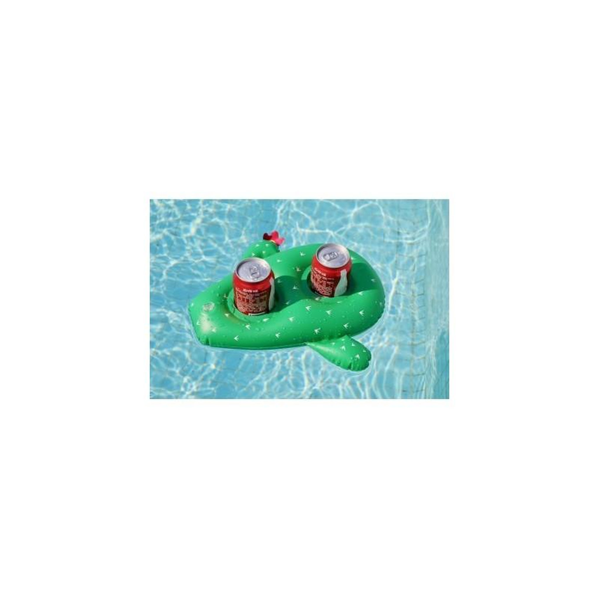 Voir la diapositive 2 : AIRMYFUN Porte Boisson Gonfable pour Piscine ou Plage, Flotteur, Accessoire d'Eau, Capacité 2 boissons - Cactus 34x33cm