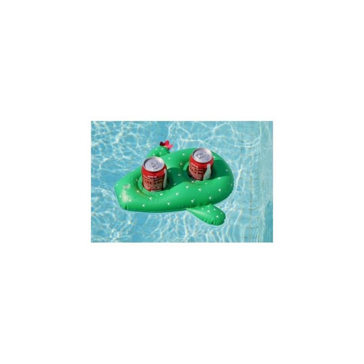 AIRMYFUN Porte Boisson Gonfable pour Piscine ou Plage, Flotteur, Accessoire d'Eau, Capacité 2 boissons - Cactus 34x33cm