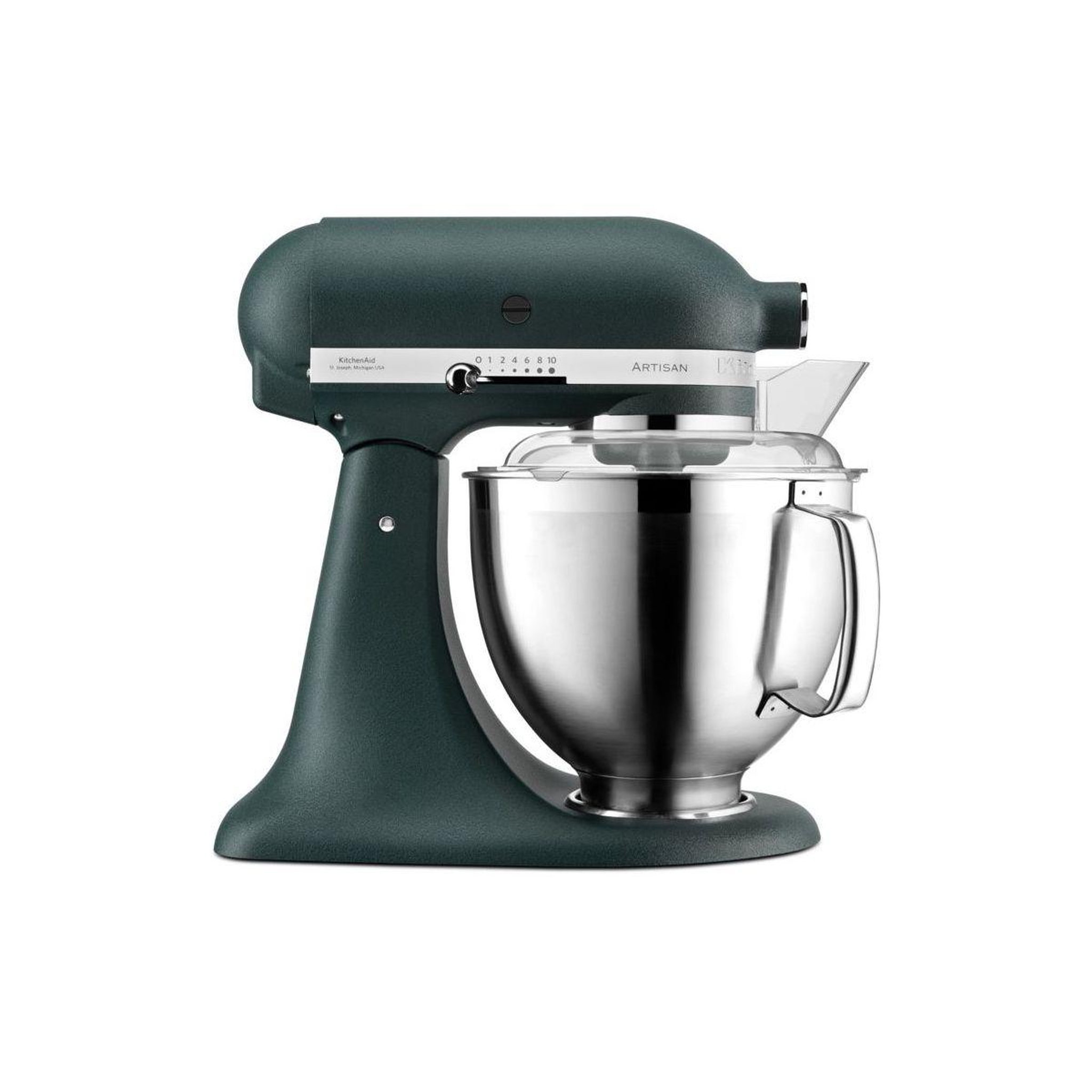 Voir la diapositive 3 : KitchenAid Robot pâtissier 5KSM185PSEPP Artisan vert sapin, 4,8 L, accessoires inox, bol 3L, couvercle antiprojections