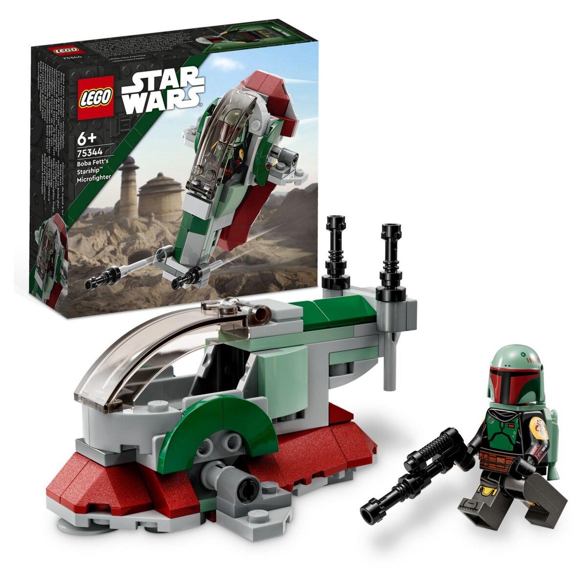 LEGO Star Wars 75344 Le micro vaisseau de Boba Fett,  Jouet Véhicule avec Lanceurs et Ailes Ajustables, Figurines, Le Mandalorien, Enfants 6 Ans