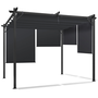 Voir la diapositive 1 : ID MARKET Pergola édition spéciale toit rétractable 3x3 M et 4 stores gris anthracite