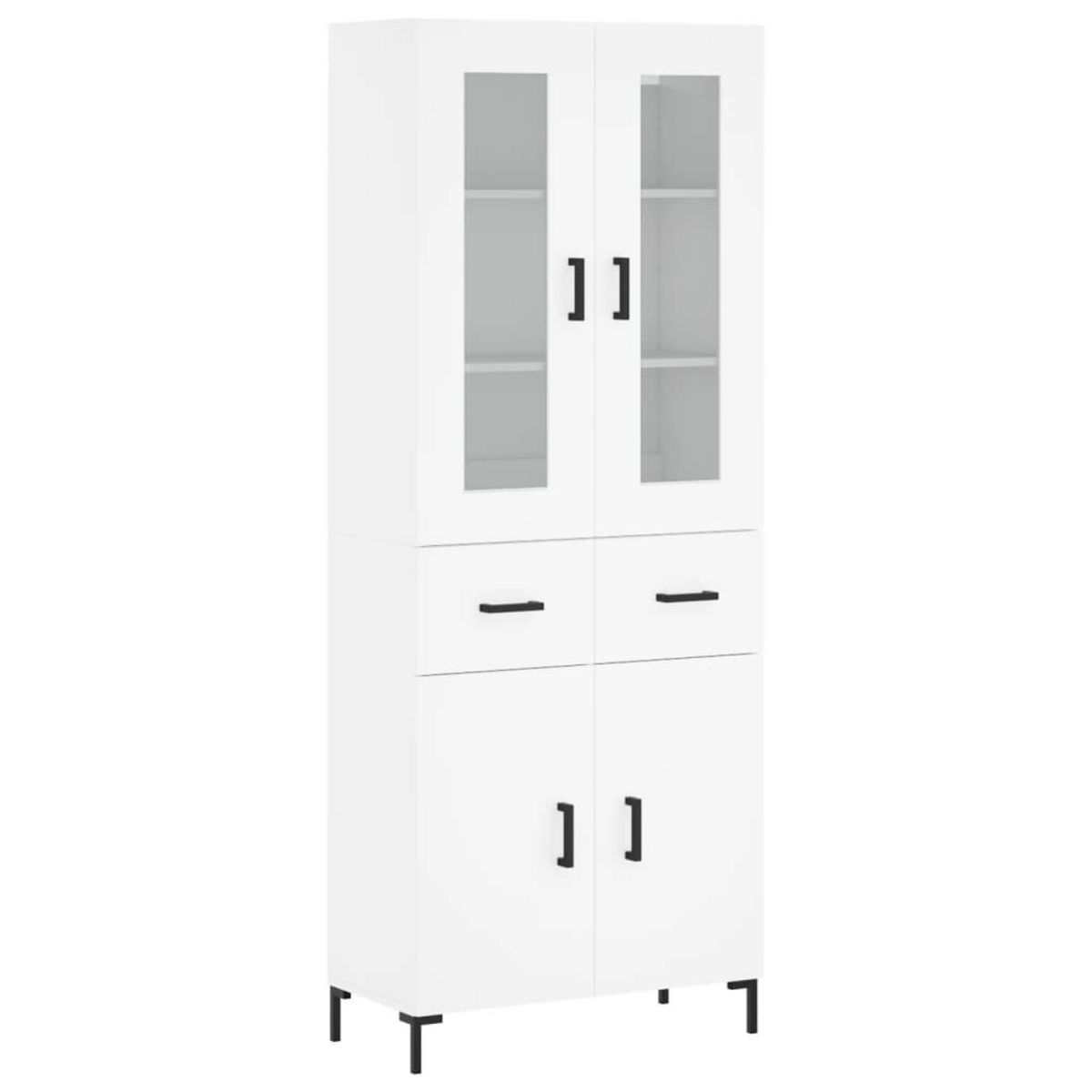 VIDAXL Buffet haut Blanc 69,5x34x180 cm Bois d'ingenierie