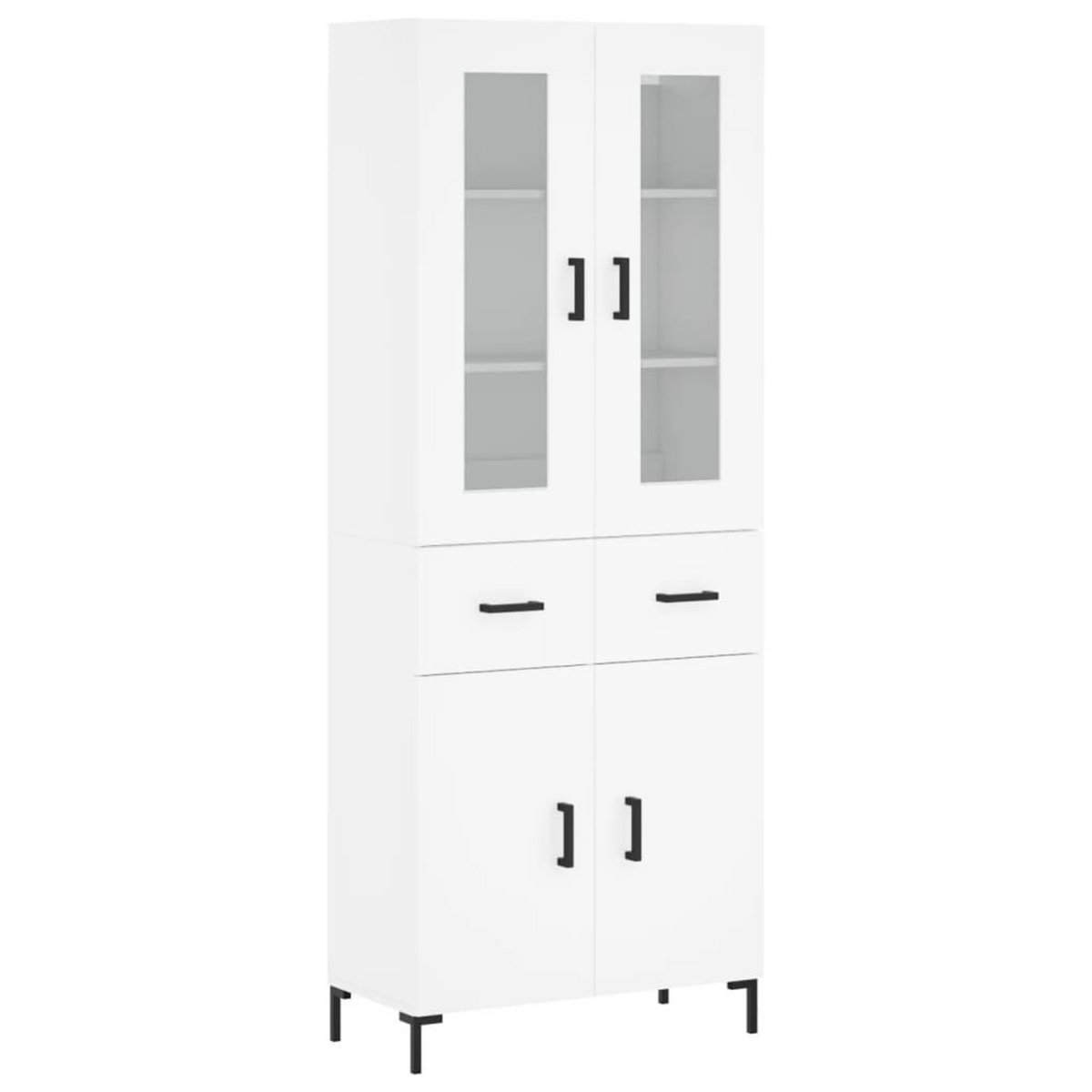 VIDAXL Buffet haut Blanc 69,5x34x180 cm Bois d'ingenierie