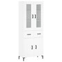 Voir la diapositive 2 : VIDAXL Buffet haut Blanc 69,5x34x180 cm Bois d'ingenierie
