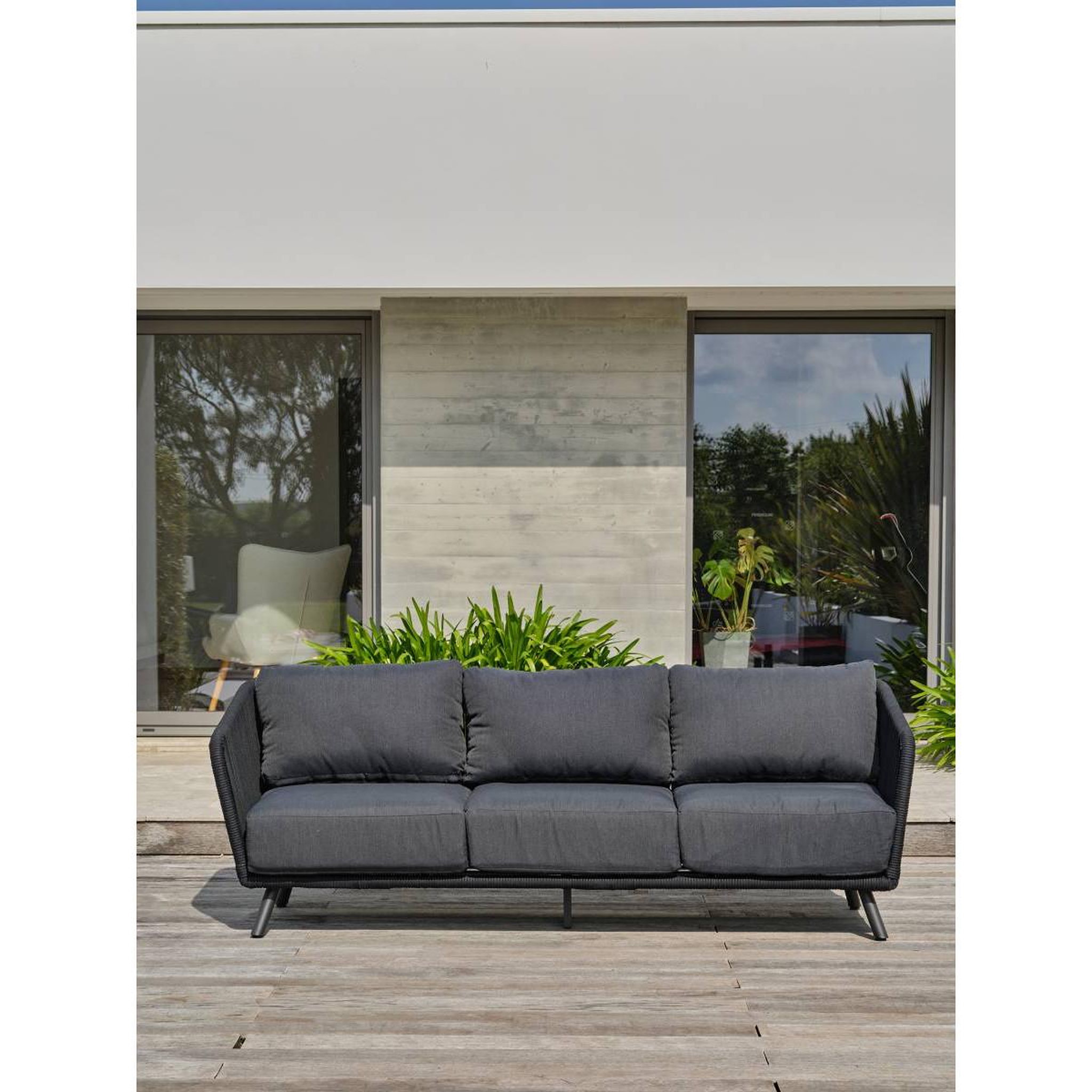 Voir la diapositive 5 : Paris Prix Salon de jardin 5 places  biarritz  225cm noir & anthracite