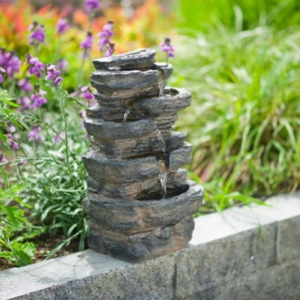 UBBINK Fontaine/Cascade en pierre reconstituée - Polyrésine - 42cm - MIRAS