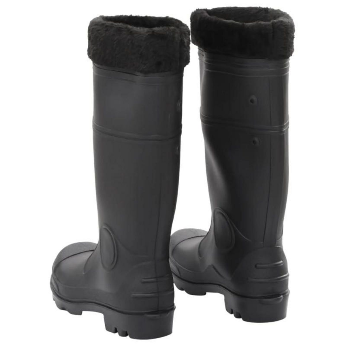 VIDAXL Bottes de pluie avec chaussettes amovibles noir taille 38 PVC