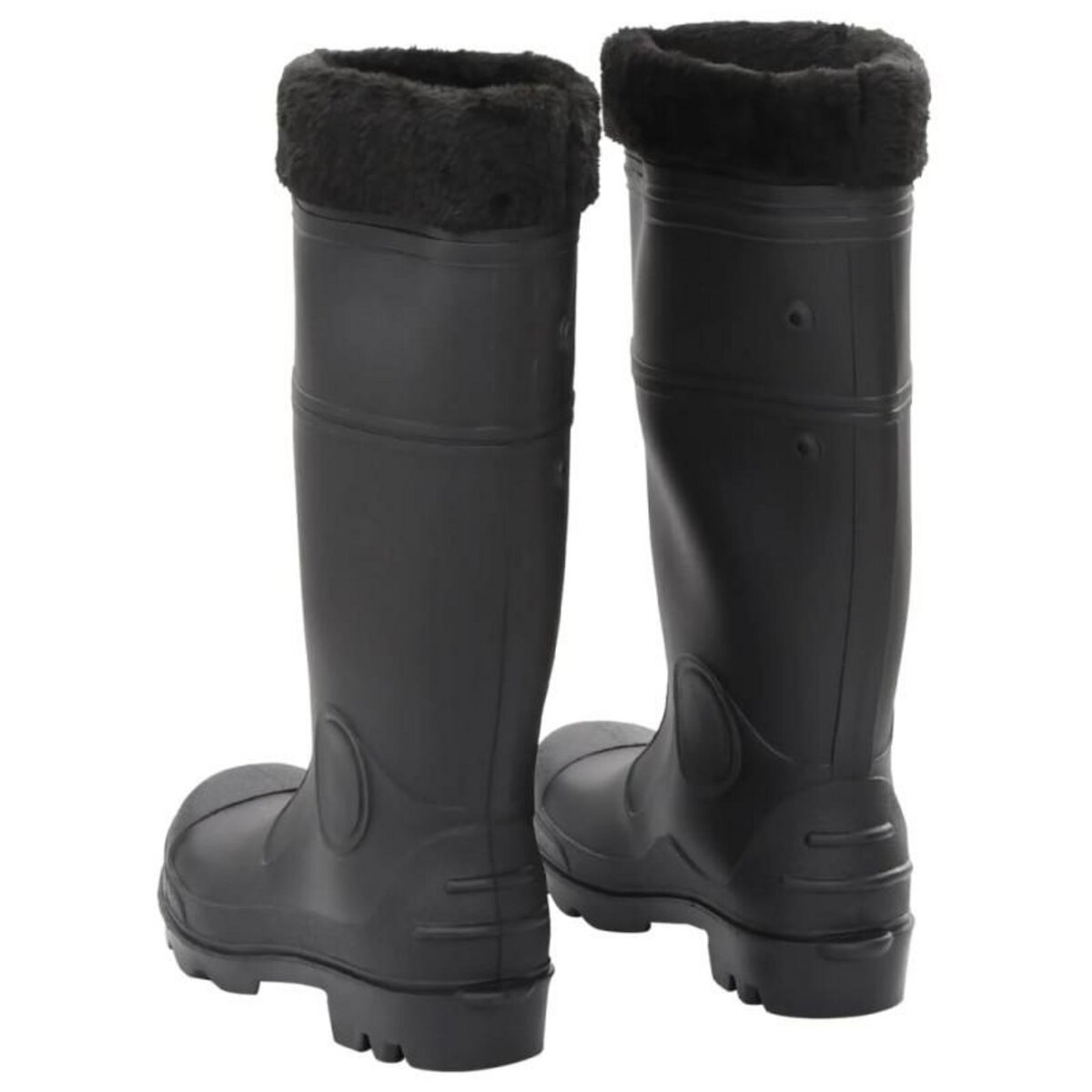 VIDAXL Bottes de pluie avec chaussettes amovibles noir taille 38 PVC