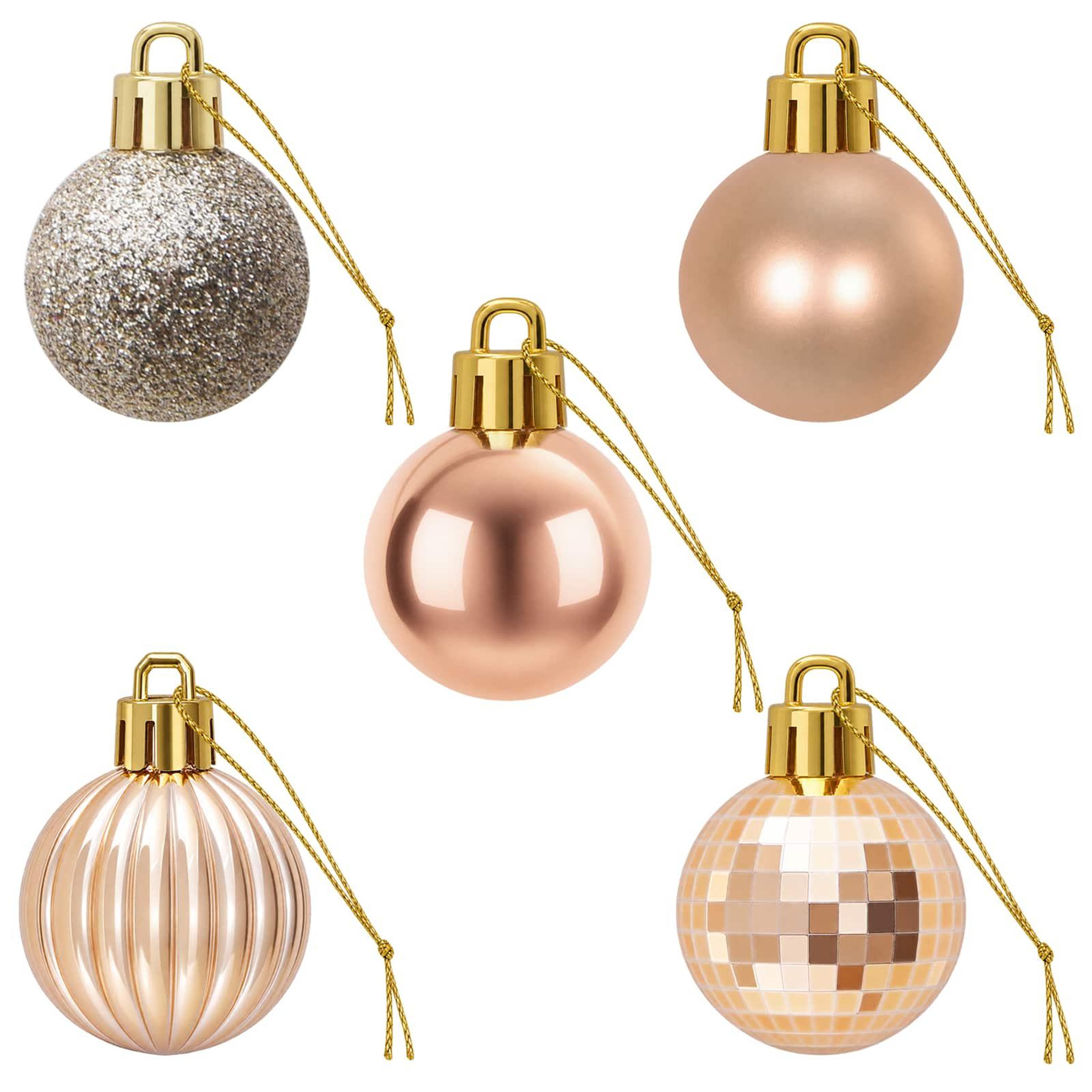 Voir la diapositive 5 : VIDAXL Ensemble de boules de Noël 150 pc Or rose Diam. 3 cm