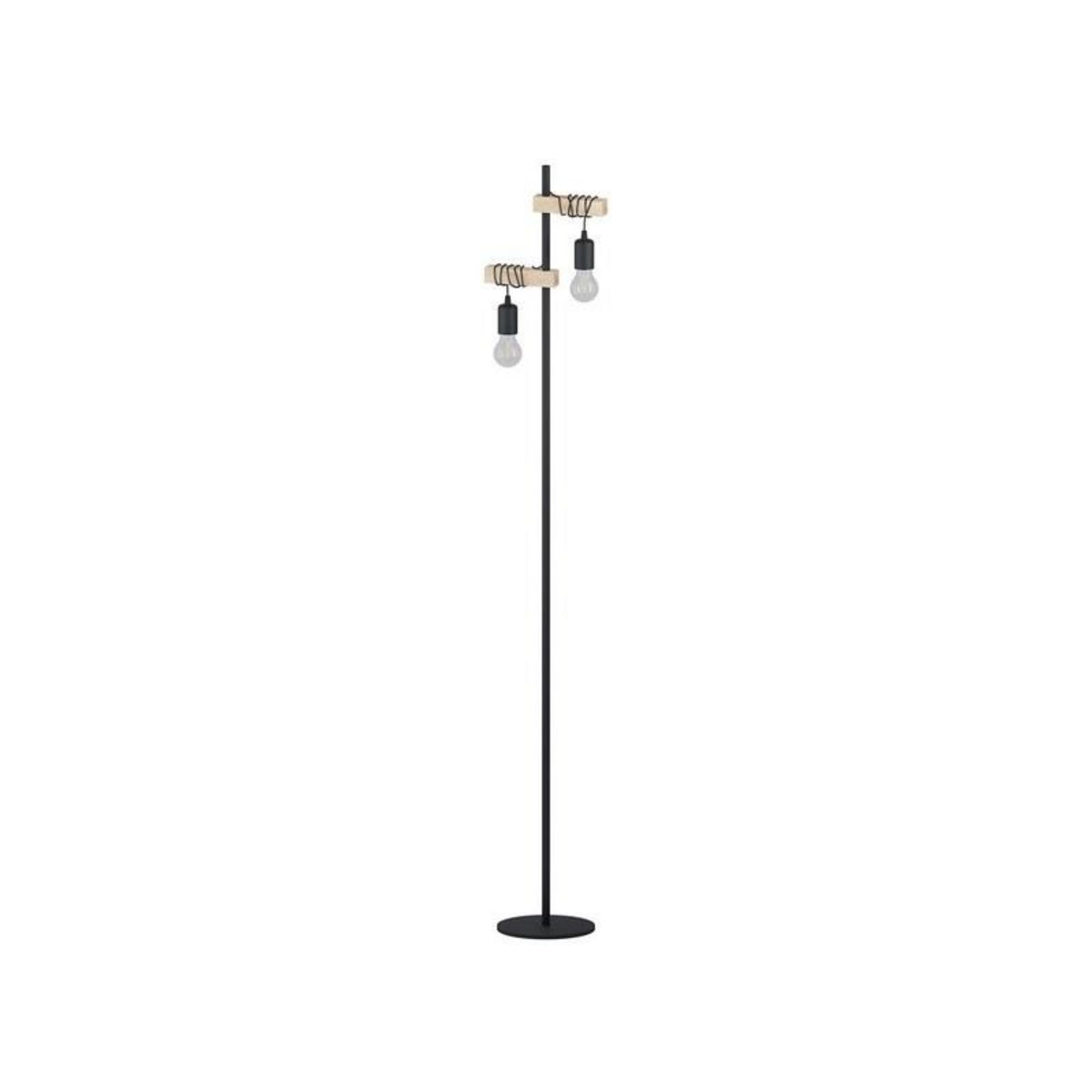 EGLO Lampadaire Droit Industriel, Bois, Marron, Eglo Townshend