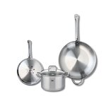 ELO Ensemble de 2 Poêles de cuisson 24 et 32 cm et 1 faitout 20 cm Elo Profi Citrin