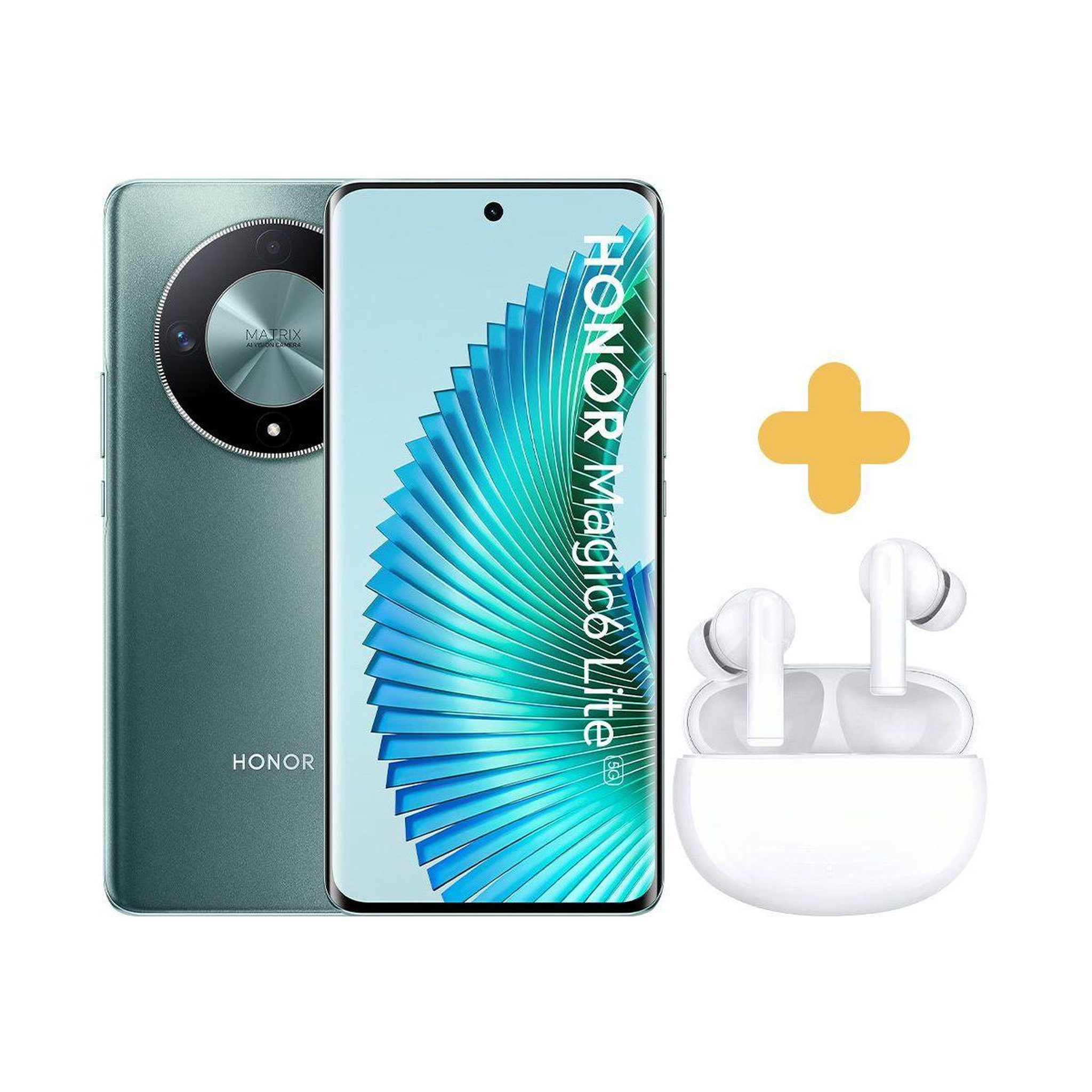 Voir la diapositive 1 : HONOR Téléphone portable Pack Magic 6 Lite Vert + Earbuds X5