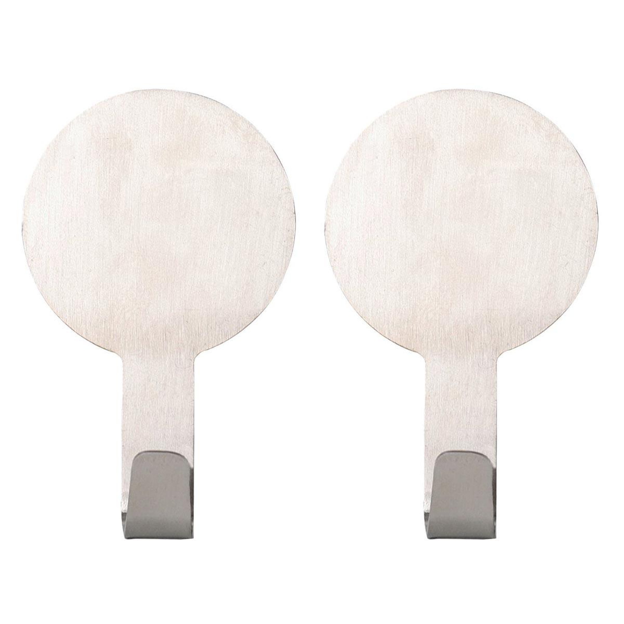 Douceur d'Intérieur Lot de 2 crochets adhésifs  fixeo  7cm chrome