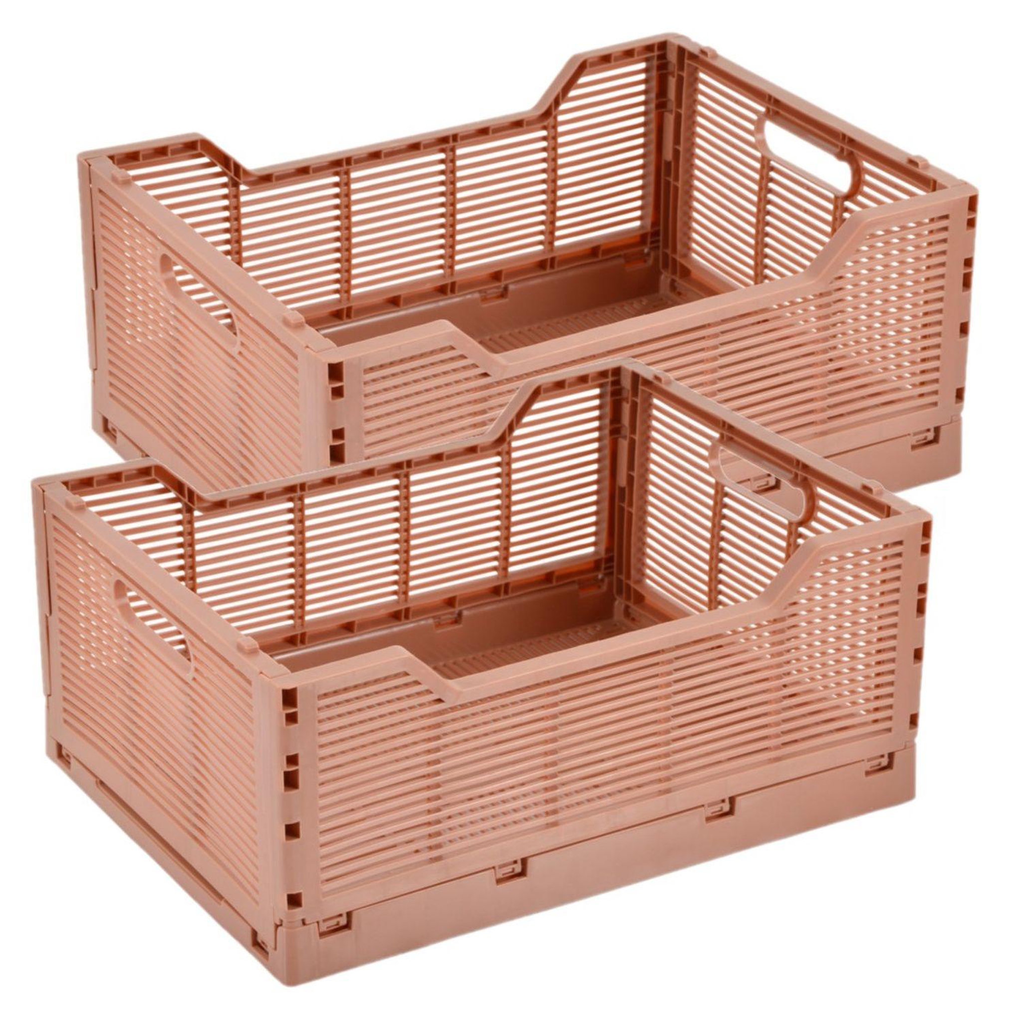Voir la diapositive 1 : HOMEA Lot de 2 cagettes pliables FOLDY