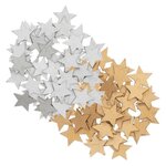 RICO DESIGN Confettis étoiles en bois - or-argent
