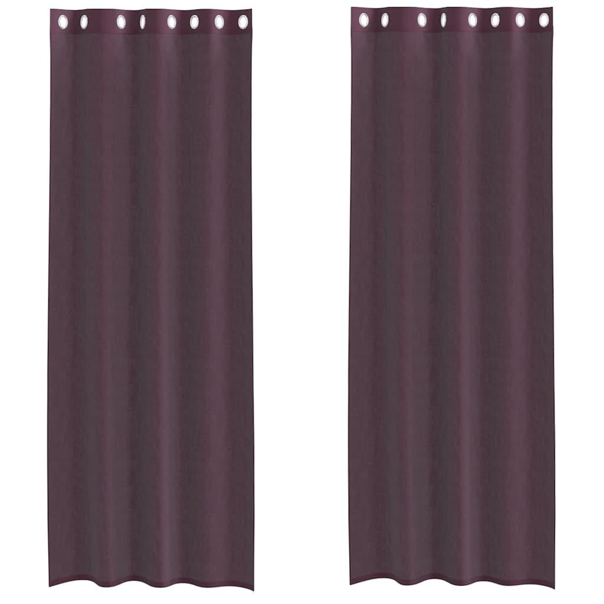 Voir la diapositive 2 : VIDAXL Rideaux en voile avec œillets 2 pcs violet 140x300 cm