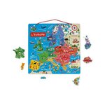Juratoys - Janod Puzzle Janod Carte d'Europe Magnétique 40 pièces en bois