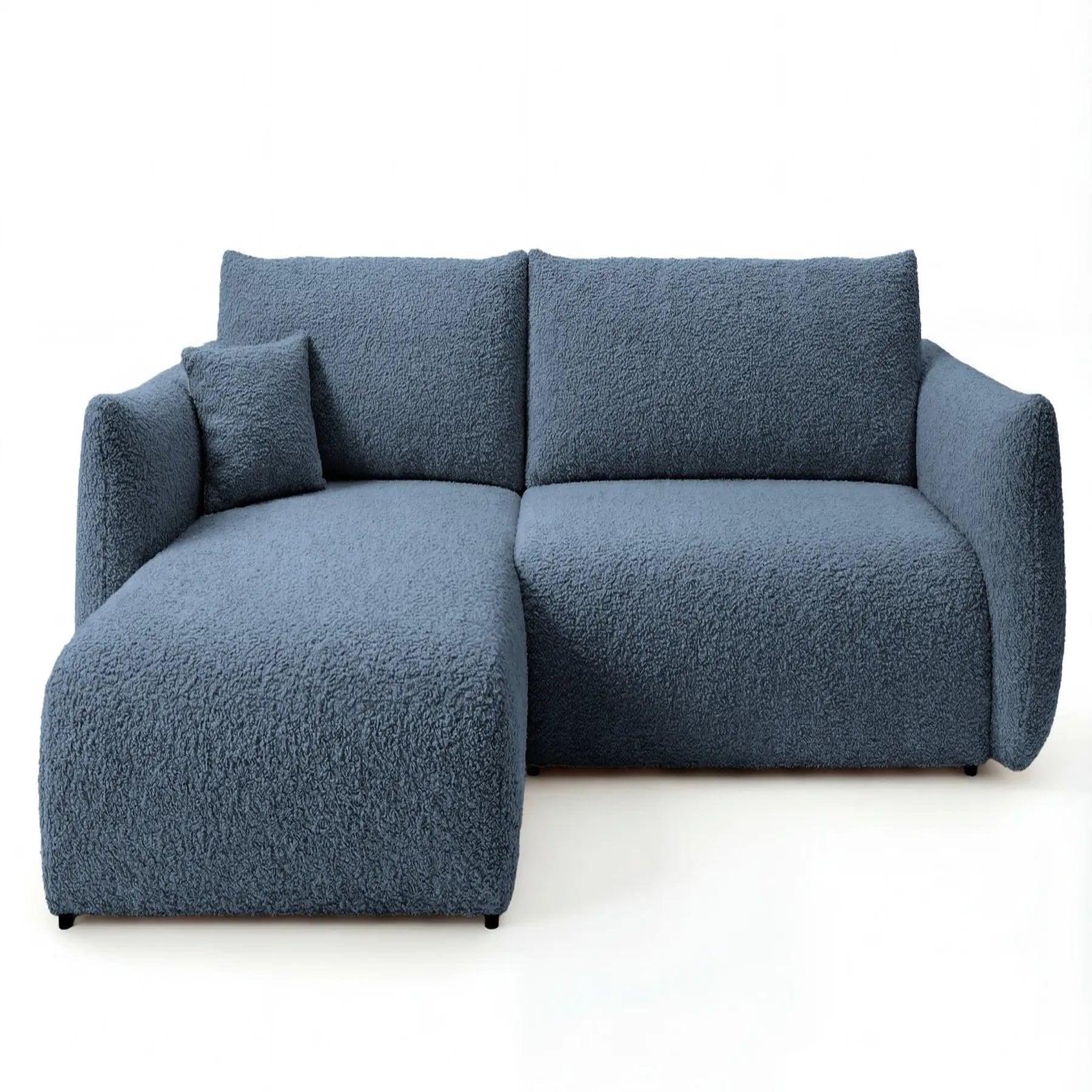 Voir la diapositive 1 : CASANOVA PARIS Elio - canapé d'angle convertible tissu bouclette