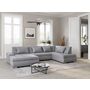 Voir la diapositive 1 : Canapé d'angle gauche panoramique convertible en tissu gris clair 6 places WIDE 