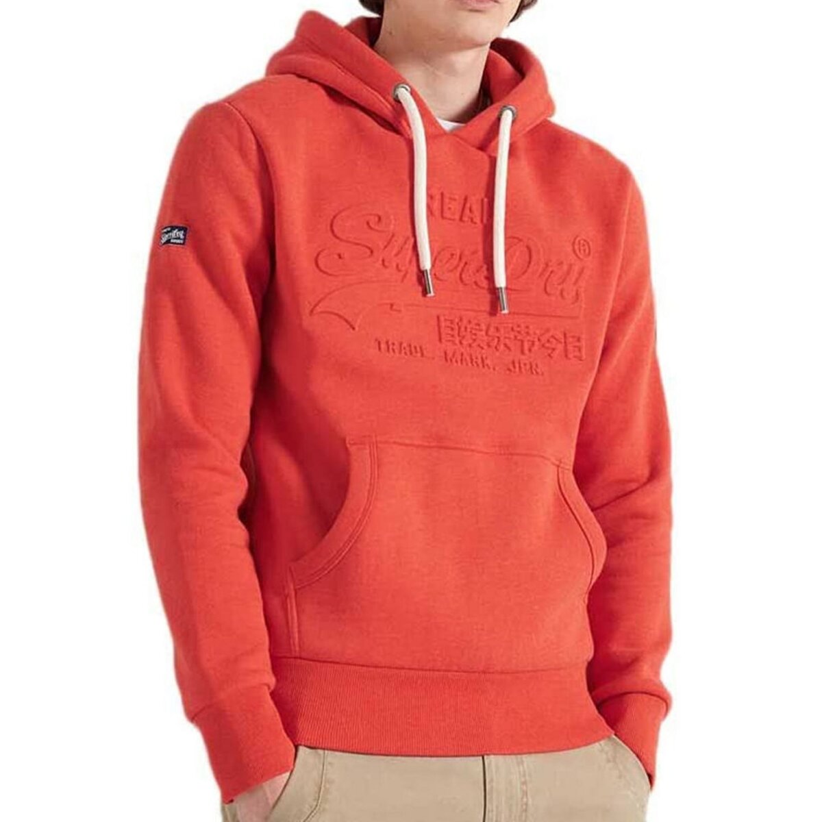 SUPERDRY Sweat capuche Orange Homme Superdry Emboss pas cher