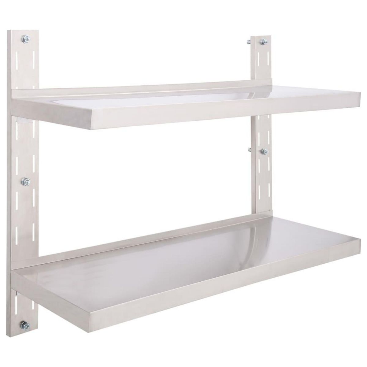 VIDAXL Etagere murale a 2 niveaux Acier inoxydable 100x30 cm