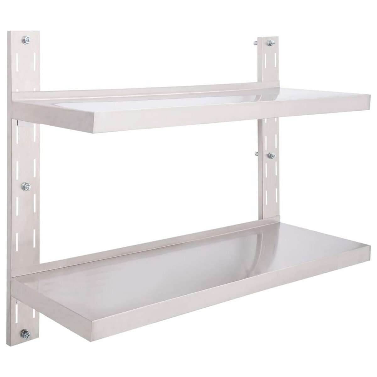 VIDAXL Etagere murale a 2 niveaux Acier inoxydable 100x30 cm