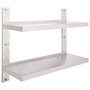 Voir la diapositive 2 : VIDAXL Etagere murale a 2 niveaux Acier inoxydable 100x30 cm