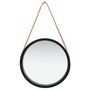 Voir la diapositive 2 : VIDAXL Miroir mural avec sangle 40 cm Noir