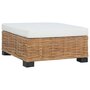 Voir la diapositive 1 : VIDAXL Repose-pied avec coussin Rotin naturel