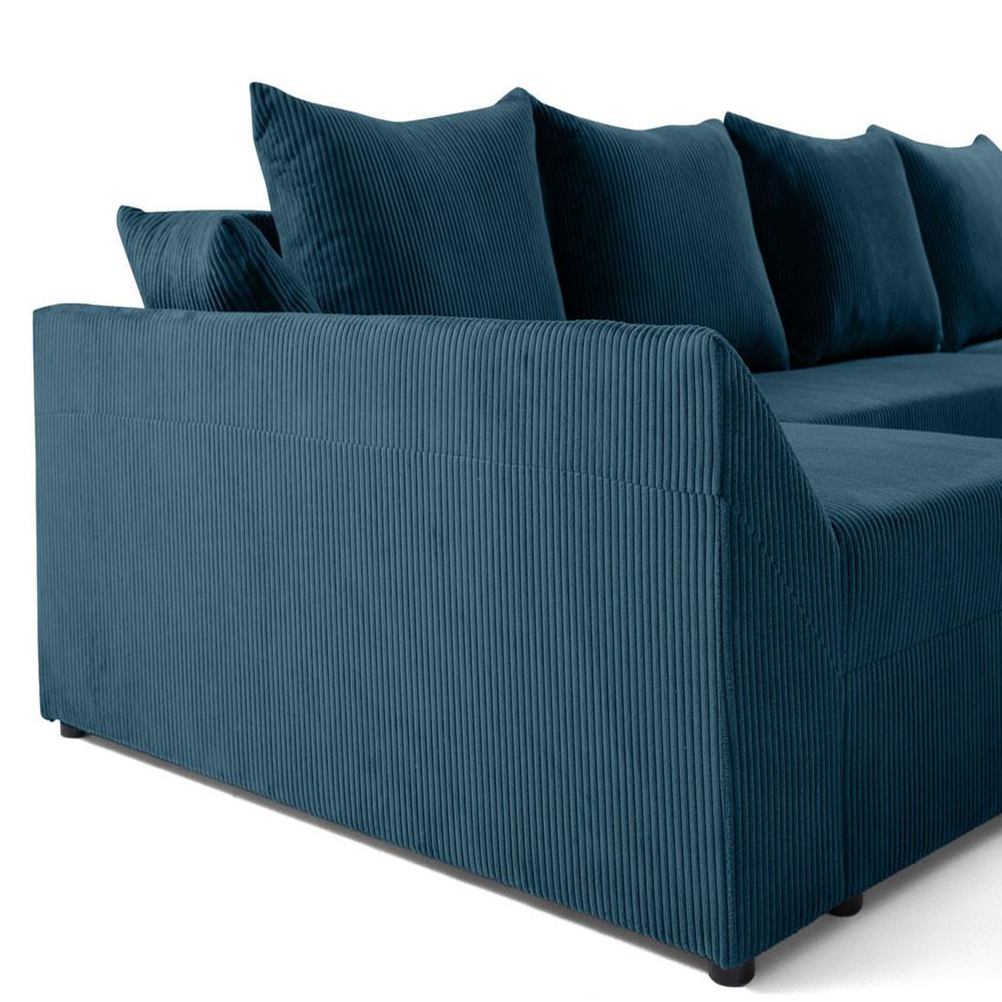 Voir la diapositive 5 : BEST MOBILIER Mike - canapé panoramique en u - 7 places - convertible avec coffre - en velours côtelé